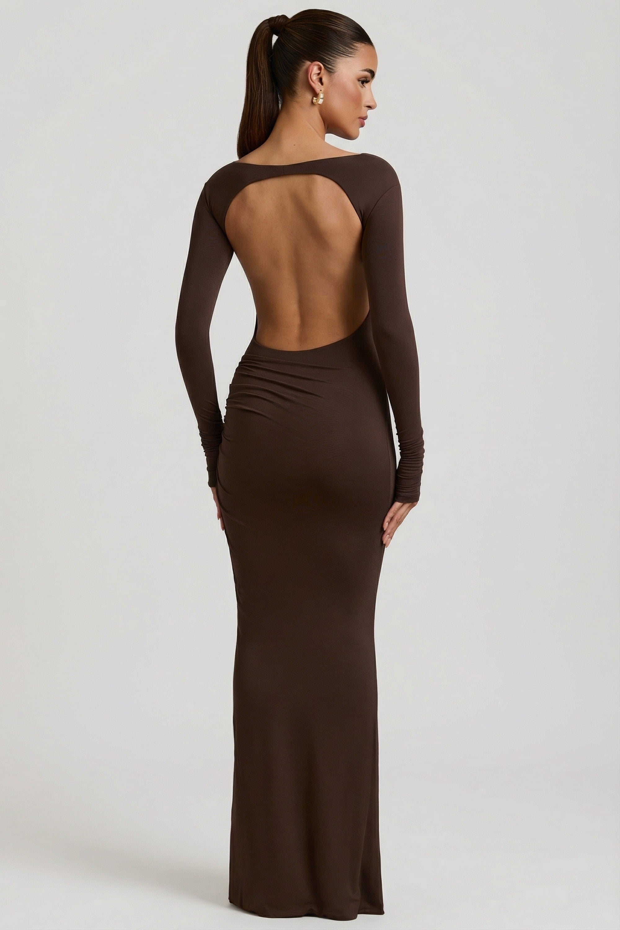 robe maxi élégante chocolat