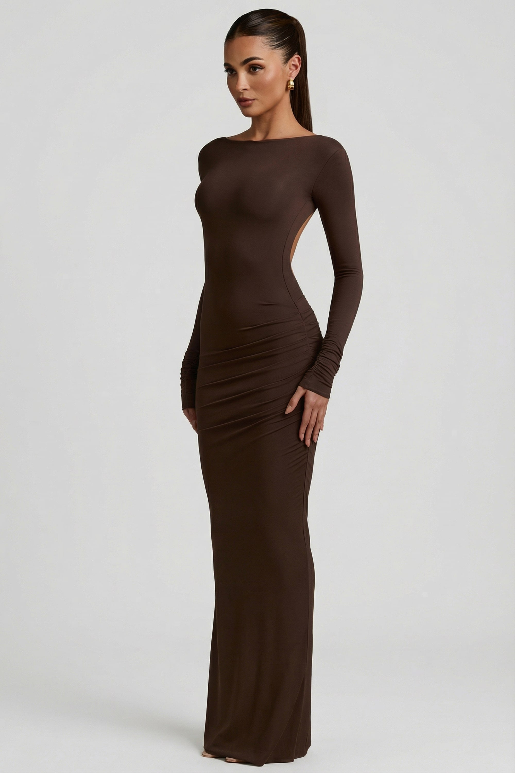 col bateau robe chocolat