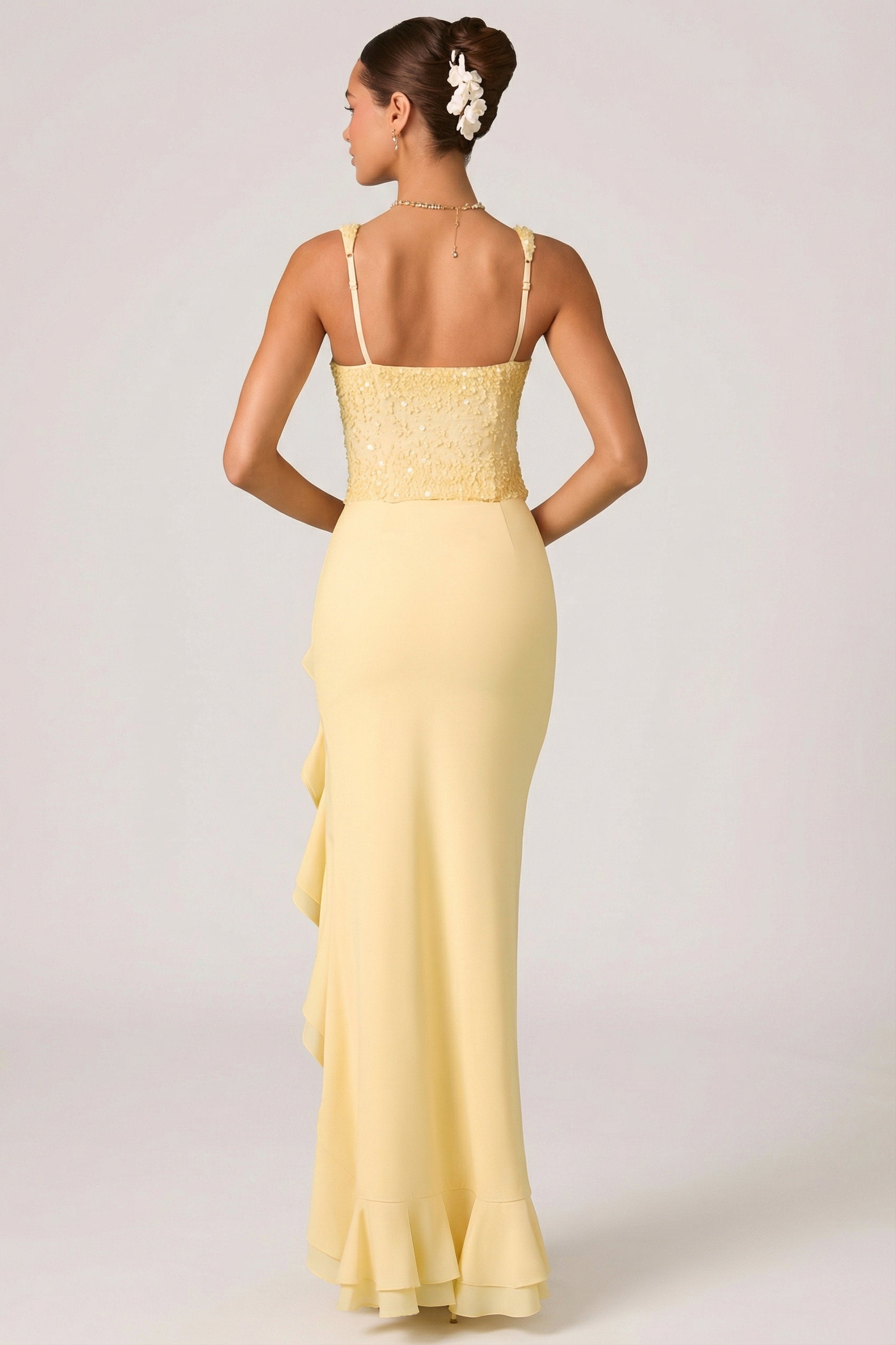 robe corset élégante en jaune