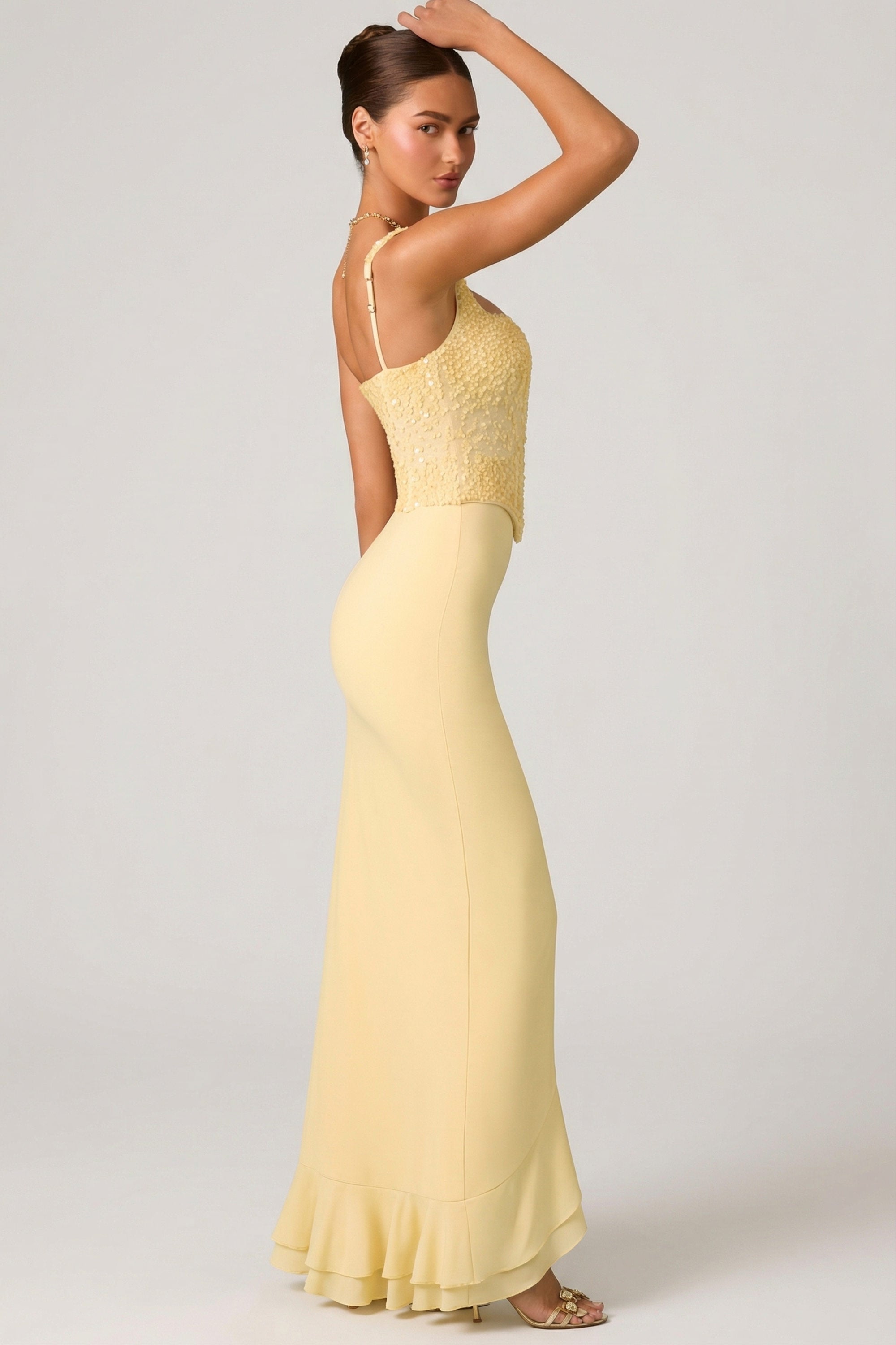 robe de soirée corset jaune