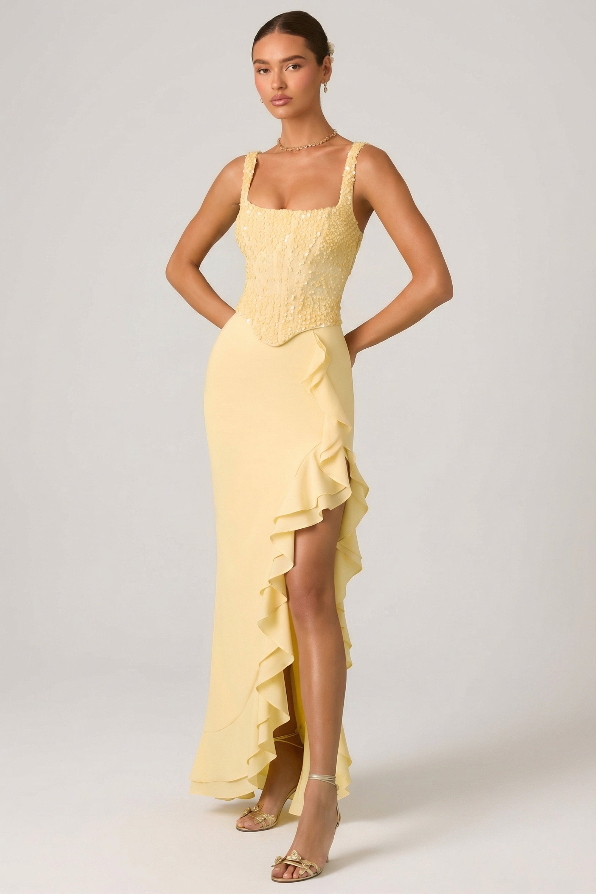 robe corset-dress jaune