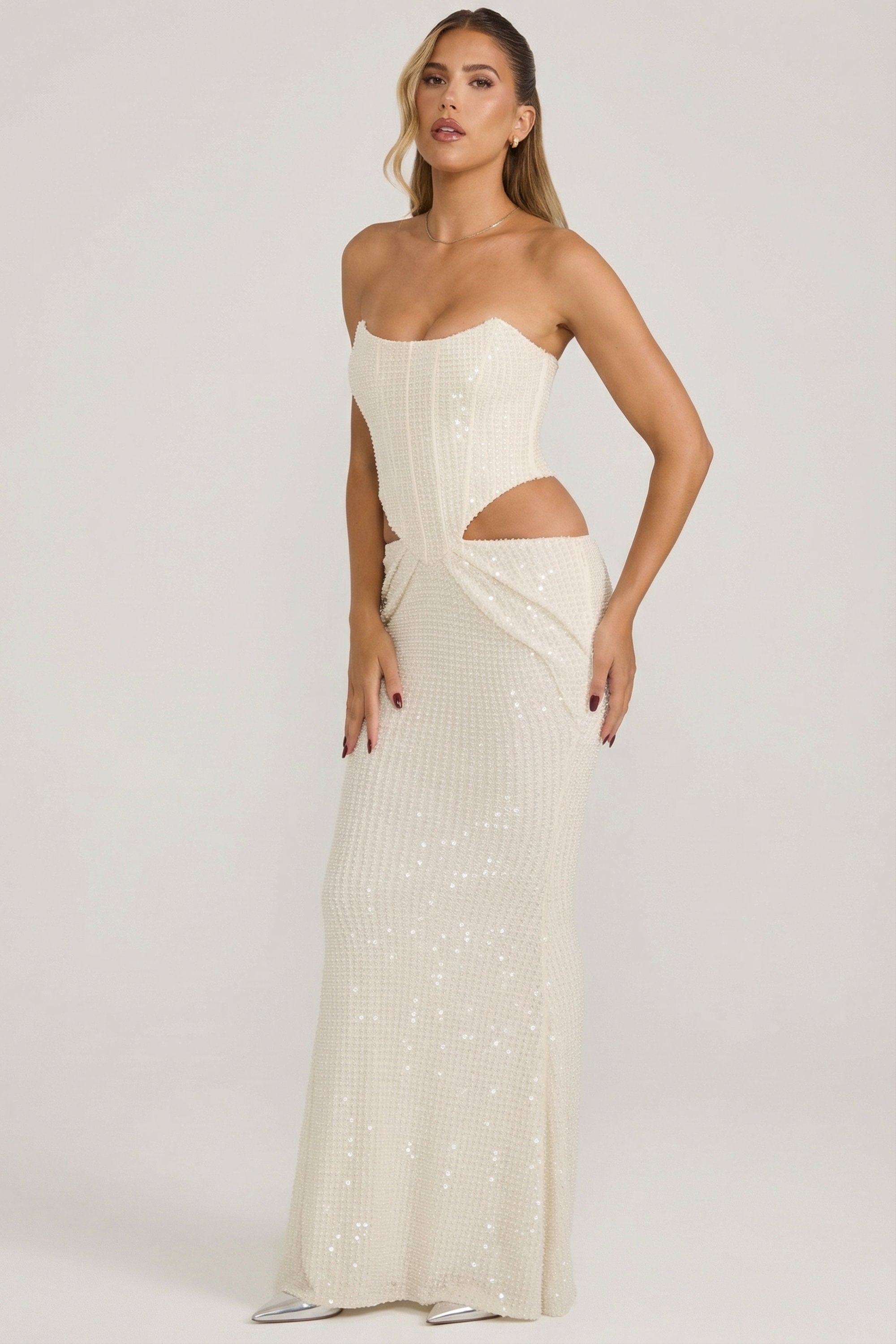 silhouette corset-dress blanche