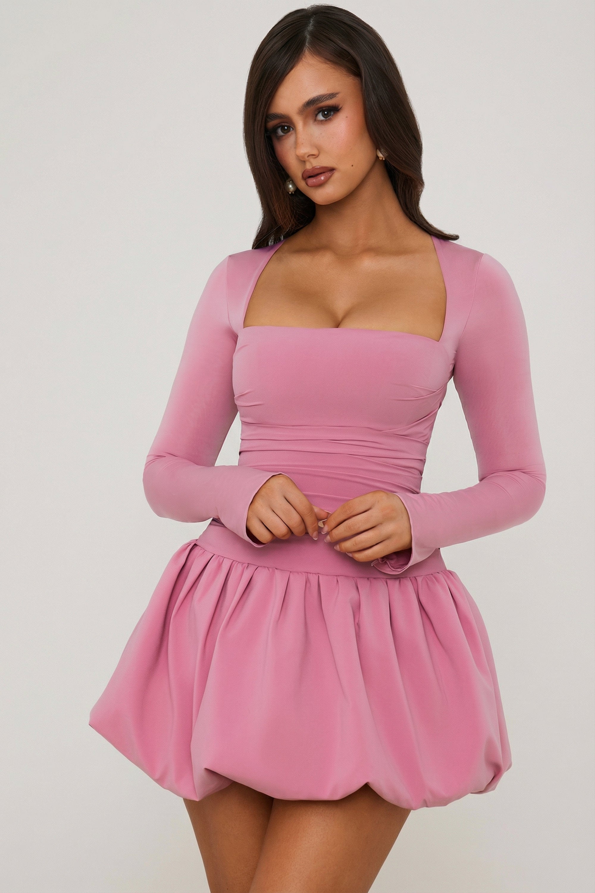 robe élégante ourlet en bulle