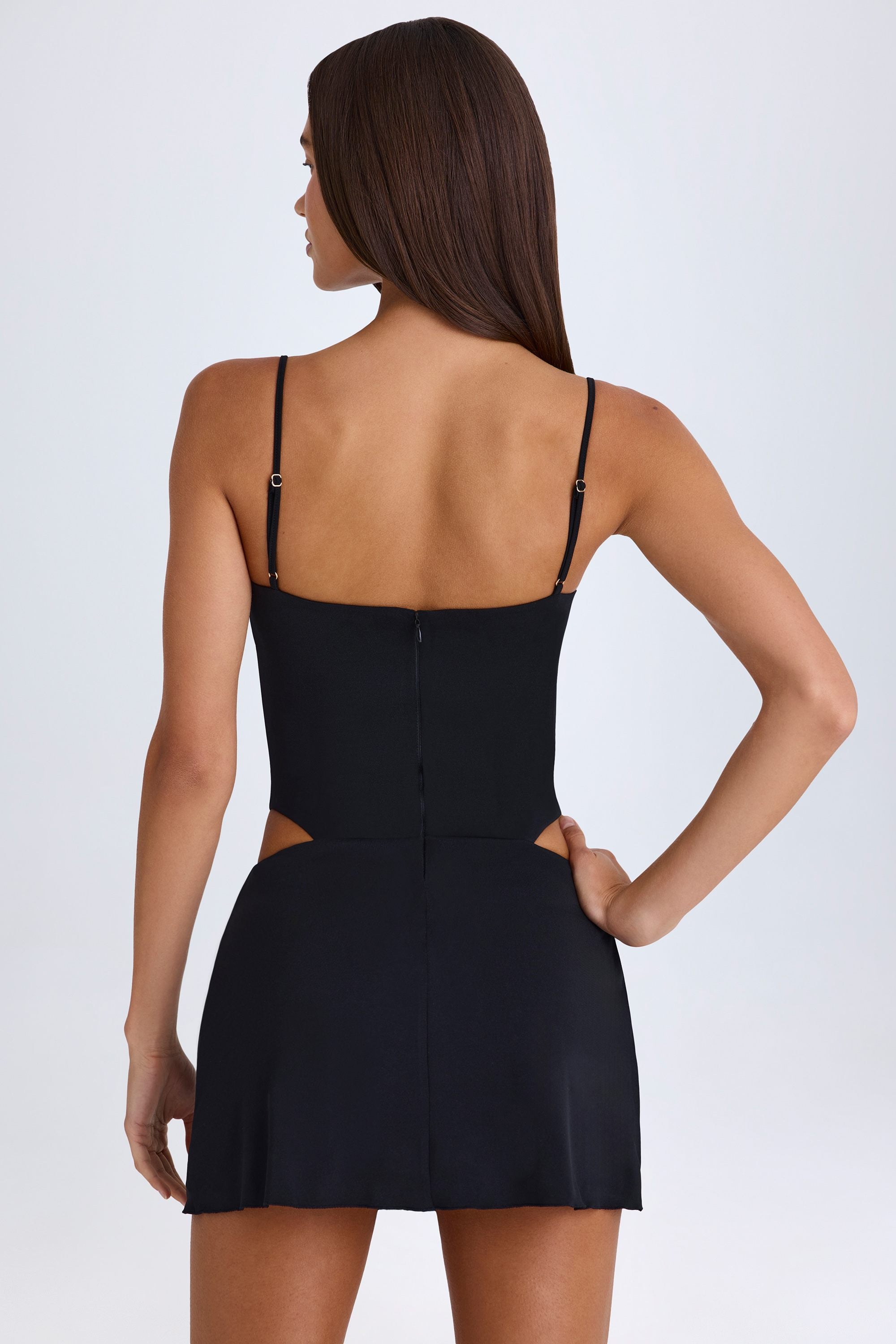 mini robe noir drapée