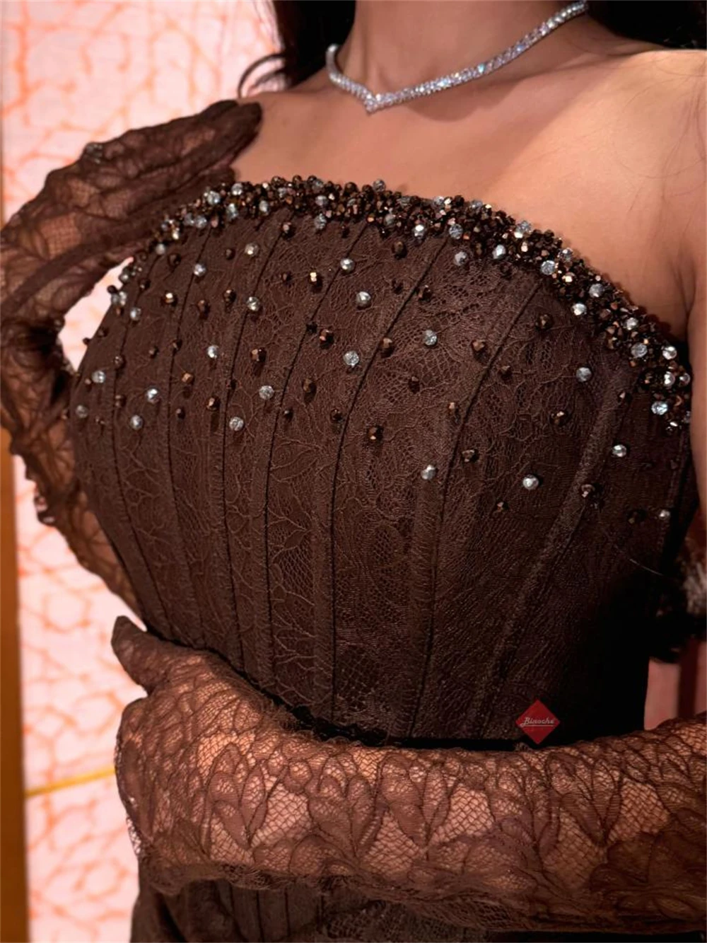Custom Strapless Corset Bodice Evening Dress Gem Neckline Robes De Soirée Sexy Floor Length Formal Evening Gowns – Image 2