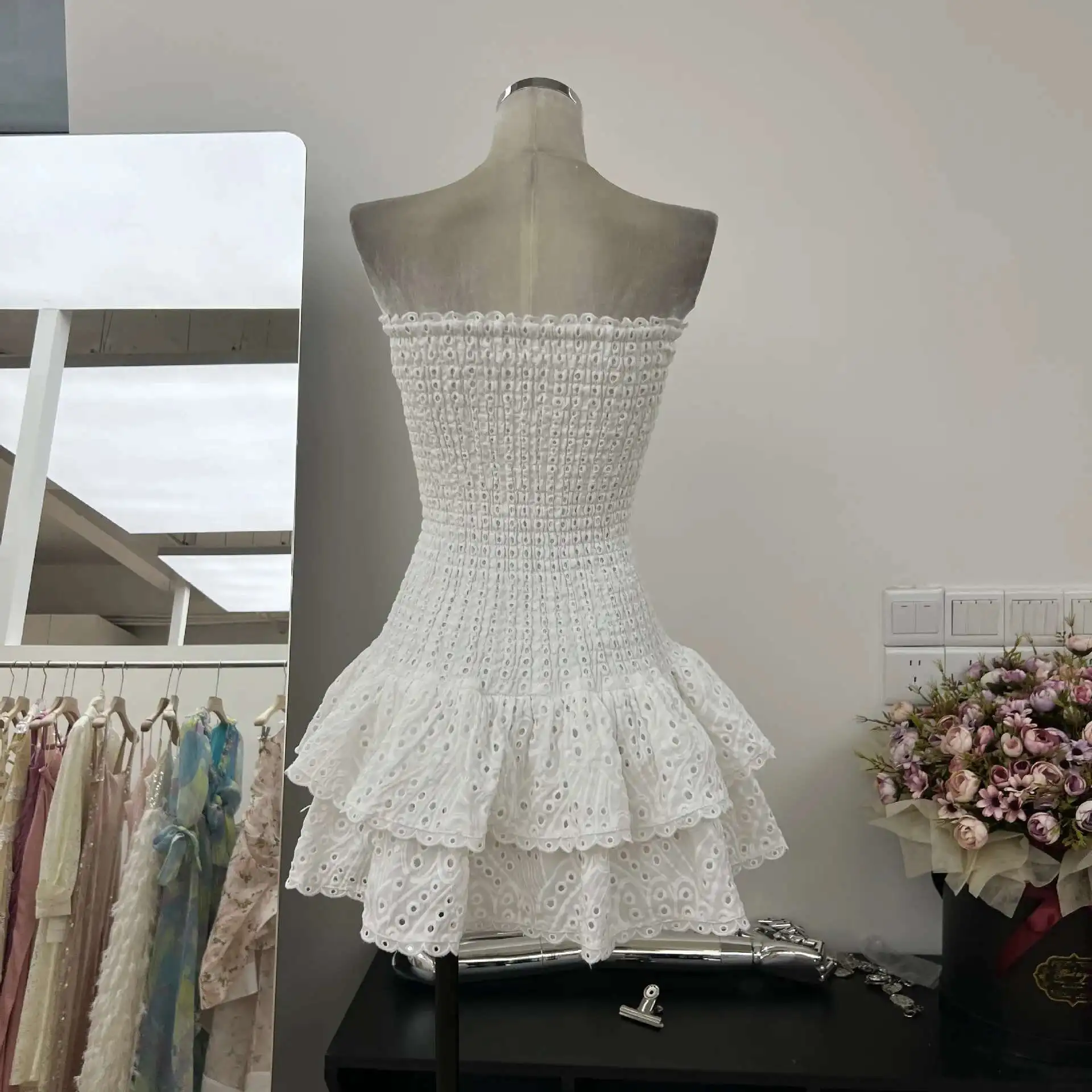 Stretchy Corset Bustier Ruffle Cake Dress Elegant – Image 22