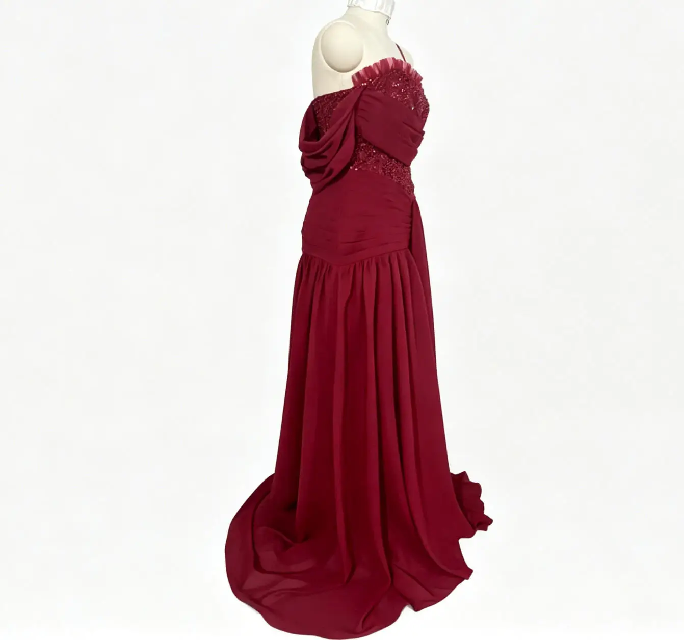 Burgundy corset dress – Image 6
