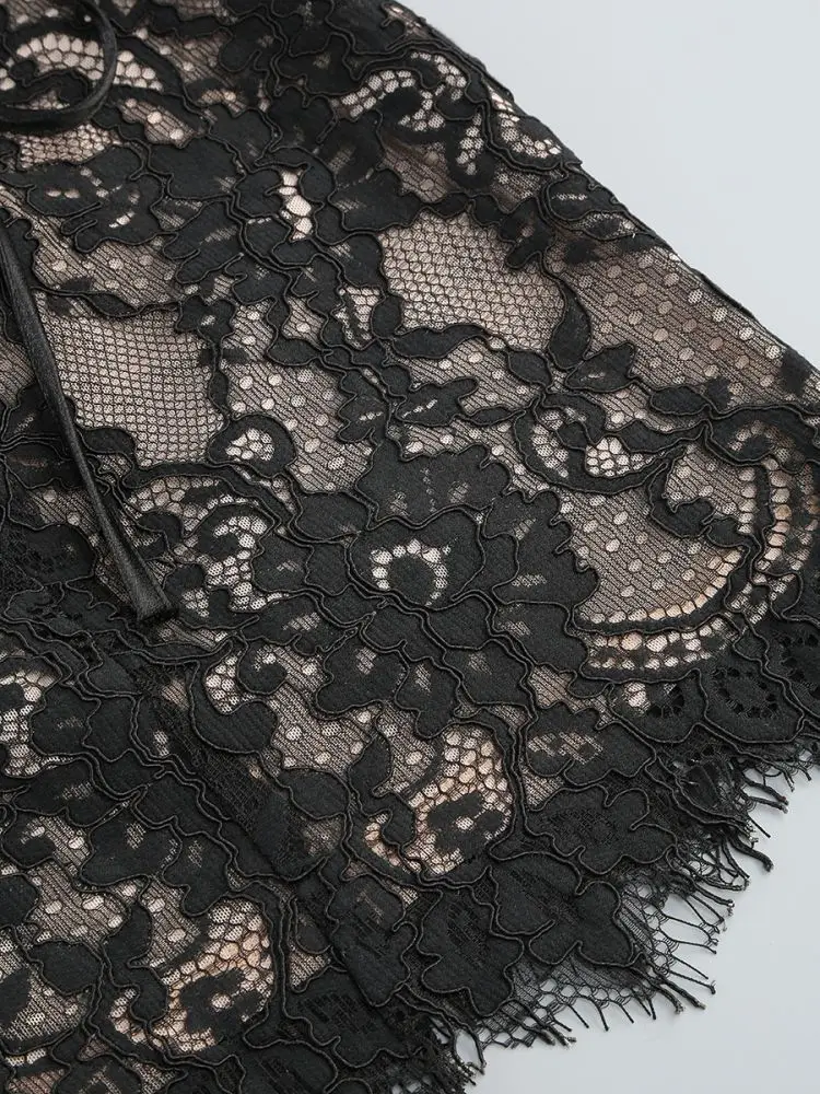 Sexy Lace See-through Patchwork Corset Dress – Image 33