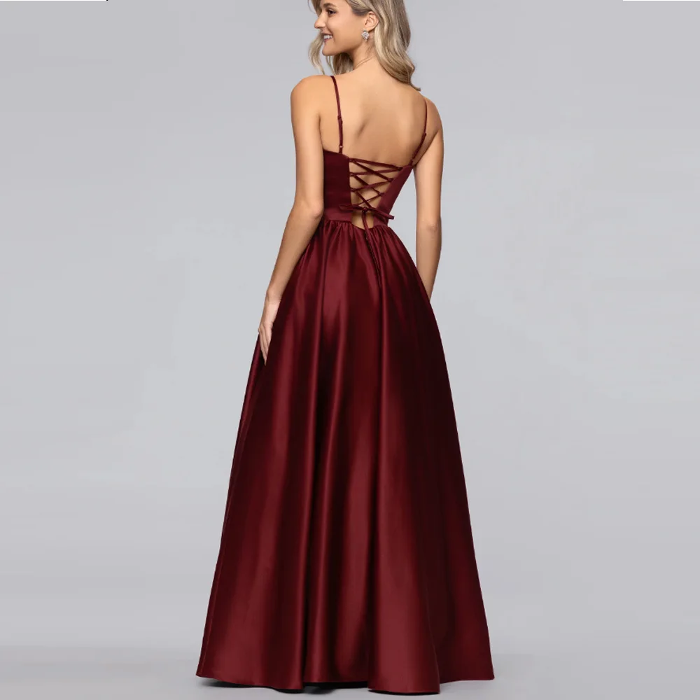 Maxi Dress Burgundy Corset – Image 3