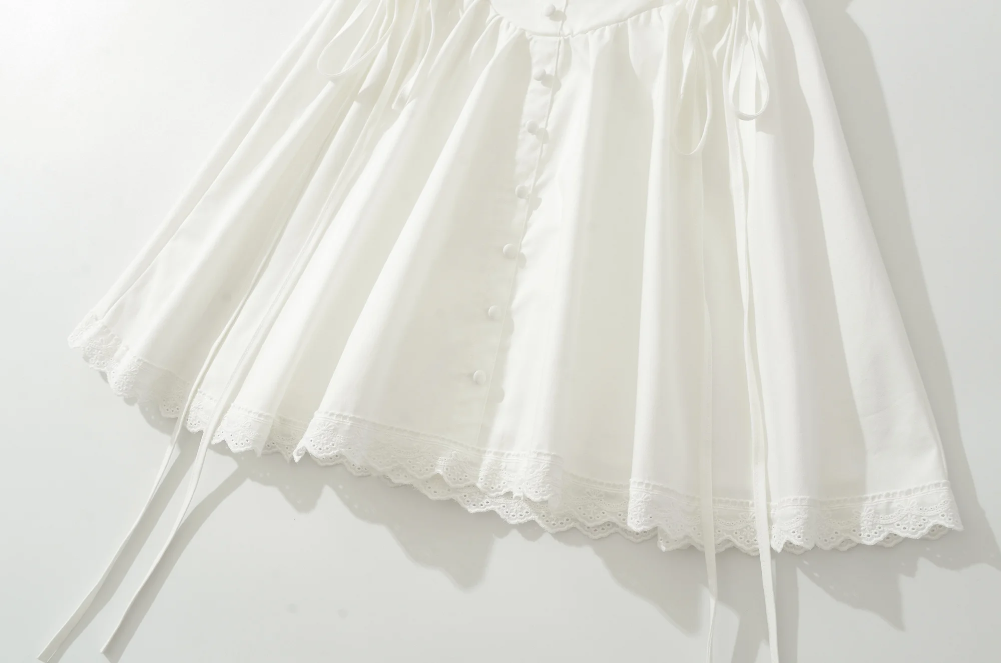 Sleeveless Mini Dress V Neck Lace Trim Side Corset Tie Flared Skater Short Dresses – Image 11