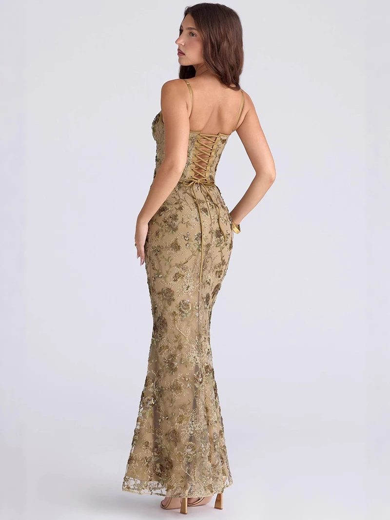 Maxi Dress Formal Occasion Banquet Robe Corset Bandage – Image 3