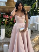 Midi Dress Elegant Spaghetti Strap Bustier Dress