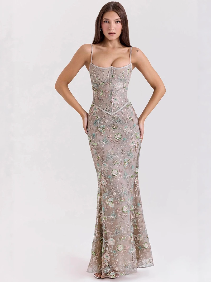 Maxi Dress Formal Occasion Banquet Robe Corset Bandage – Image 6