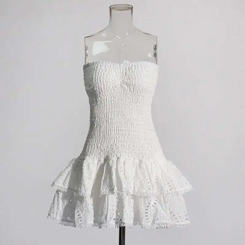 Stretchy Corset Bustier Ruffle Cake Dress Elegant – Image 13