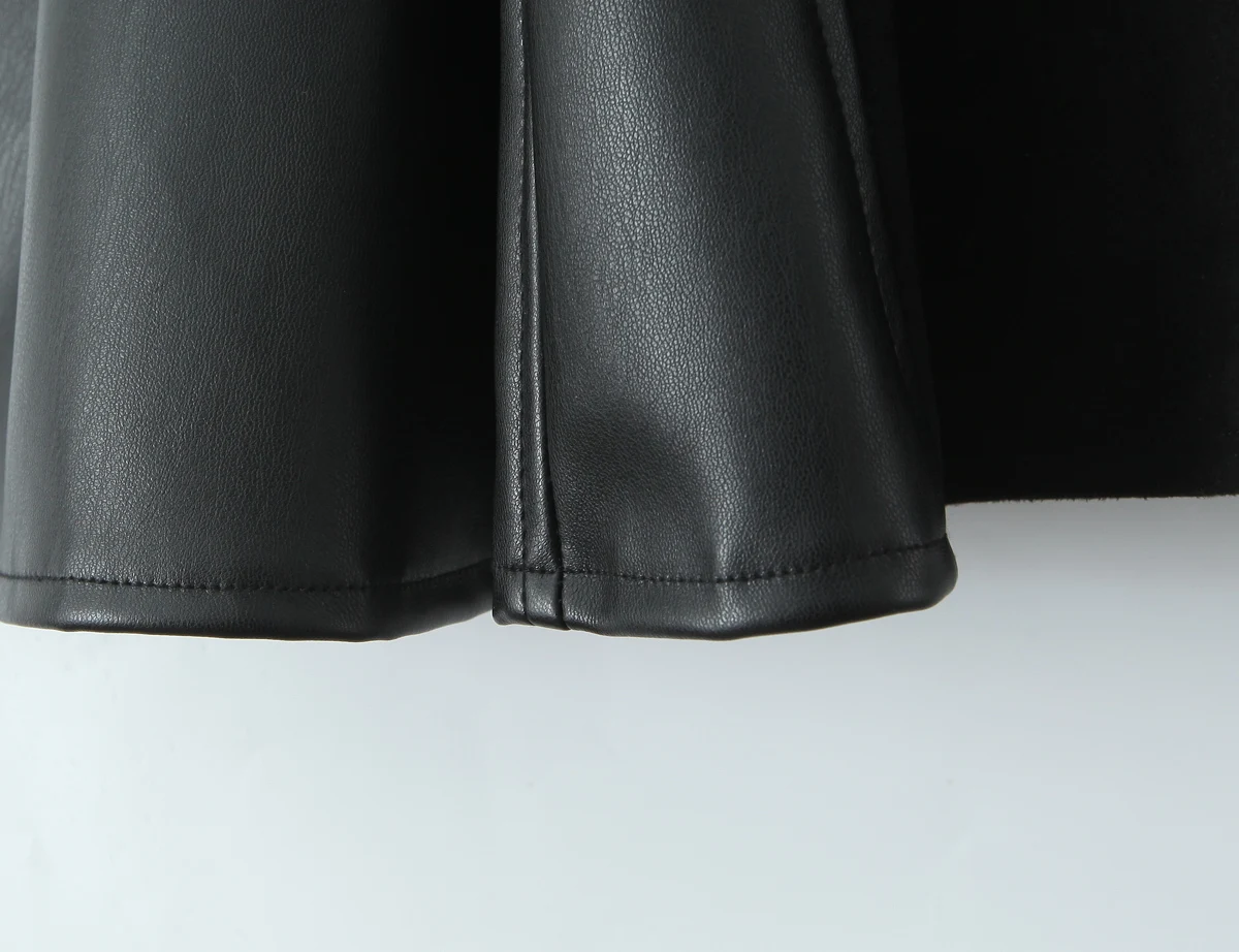 Sexy Corset style Low Waist Faux Leather Sling Dress Black – Image 11