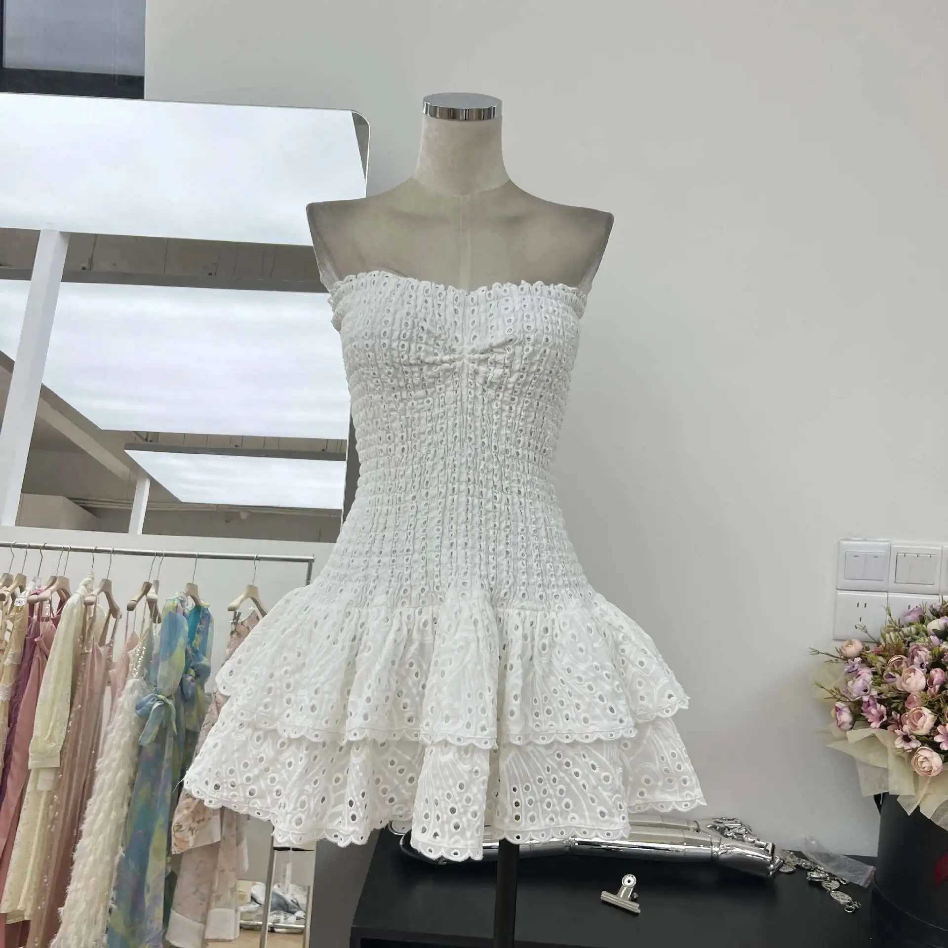 Stretchy Corset Bustier Ruffle Cake Dress Elegant – Image 18