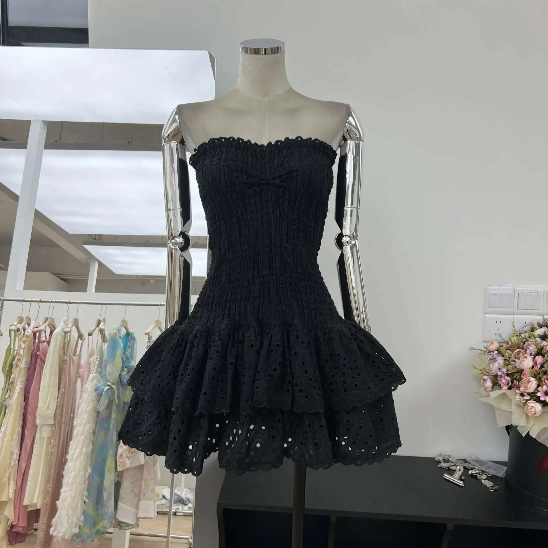 Stretchy Corset Bustier Ruffle Cake Dress Elegant – Image 20