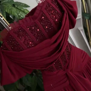 Burgundy corset dress