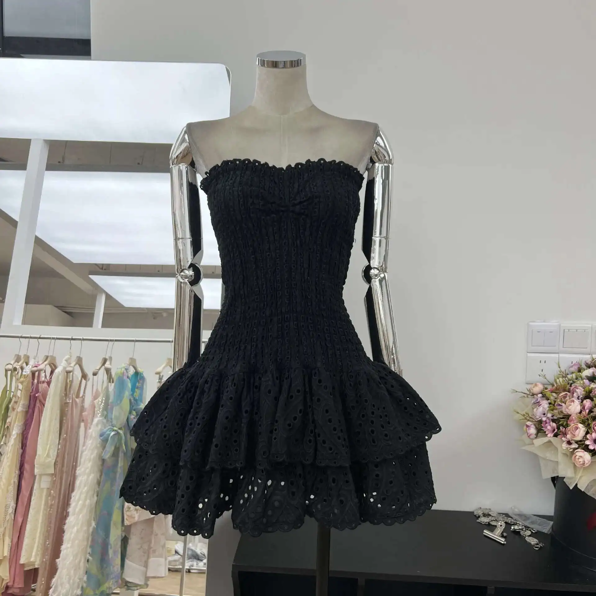 Stretchy Corset Bustier Ruffle Cake Dress Elegant – Image 16
