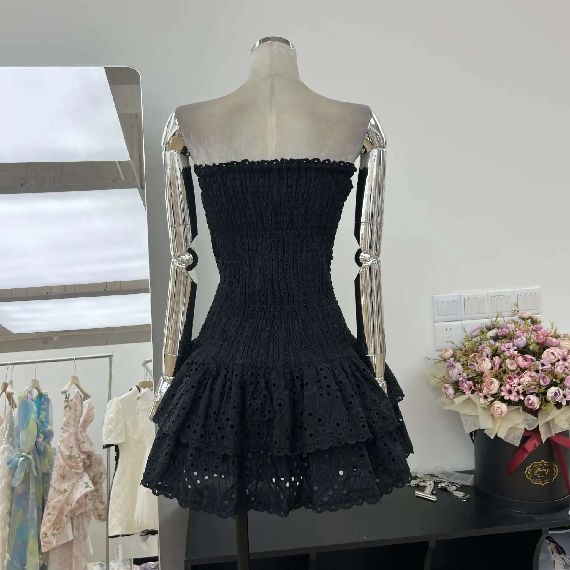 Stretchy Corset Bustier Ruffle Cake Dress Elegant – Image 23