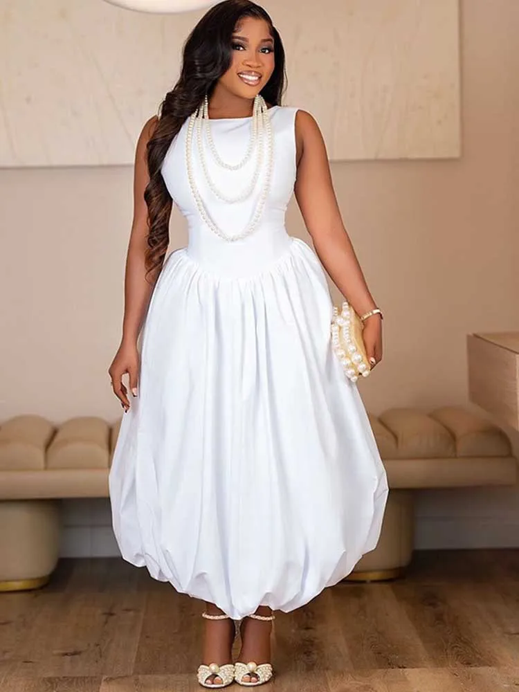 Sleeveless Dresses for Women High Waisted Summer Corset Long Dress – Image 2
