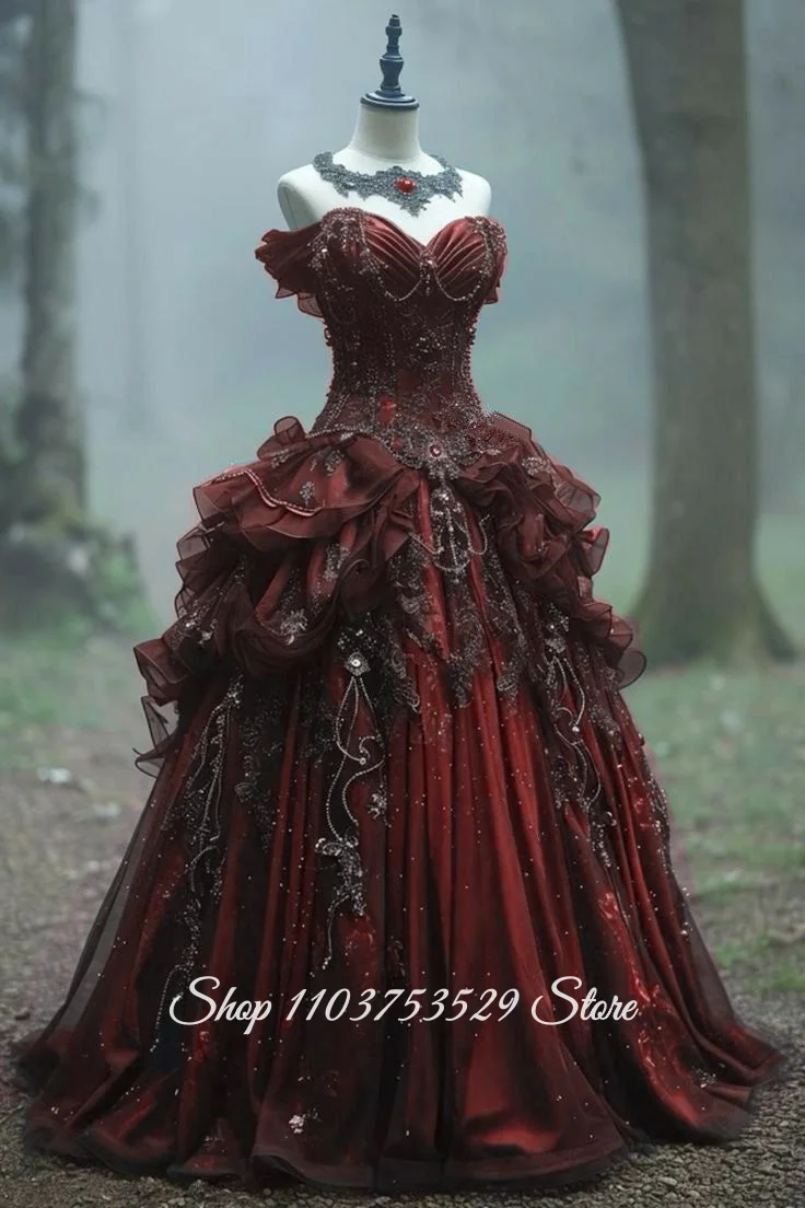 Strapless Opulent Corset Evening Dress Special Occasion Countess Dress – Image 2