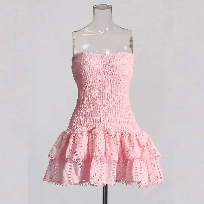 Stretchy Corset Bustier Ruffle Cake Dress Elegant – Image 10