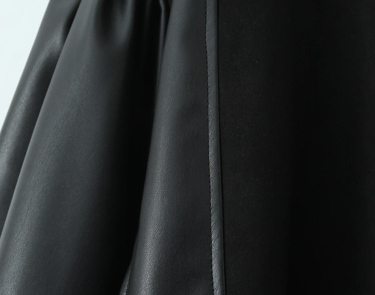 Sexy Corset style Low Waist Faux Leather Sling Dress Black – Image 10