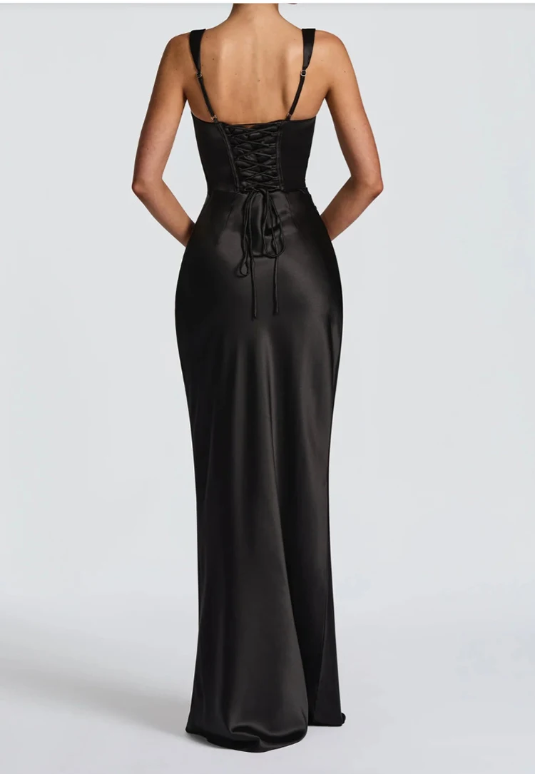 Corset Maxi Dress with Scarf Sexy Prom Gown Party Evening Dress Long Backless Lady Verstidos Chic Wedding Dress – Image 13