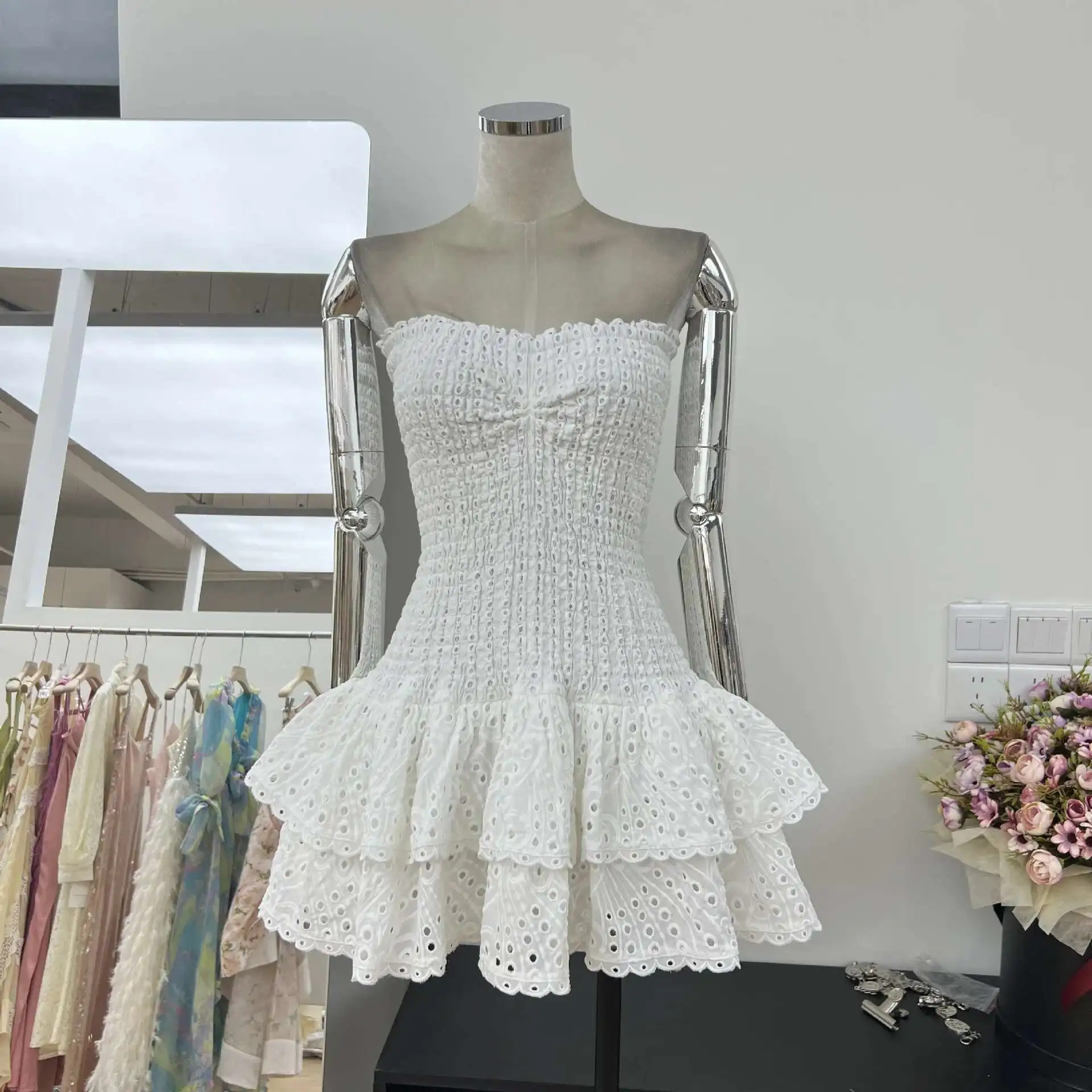 Stretchy Corset Bustier Ruffle Cake Dress Elegant – Image 19