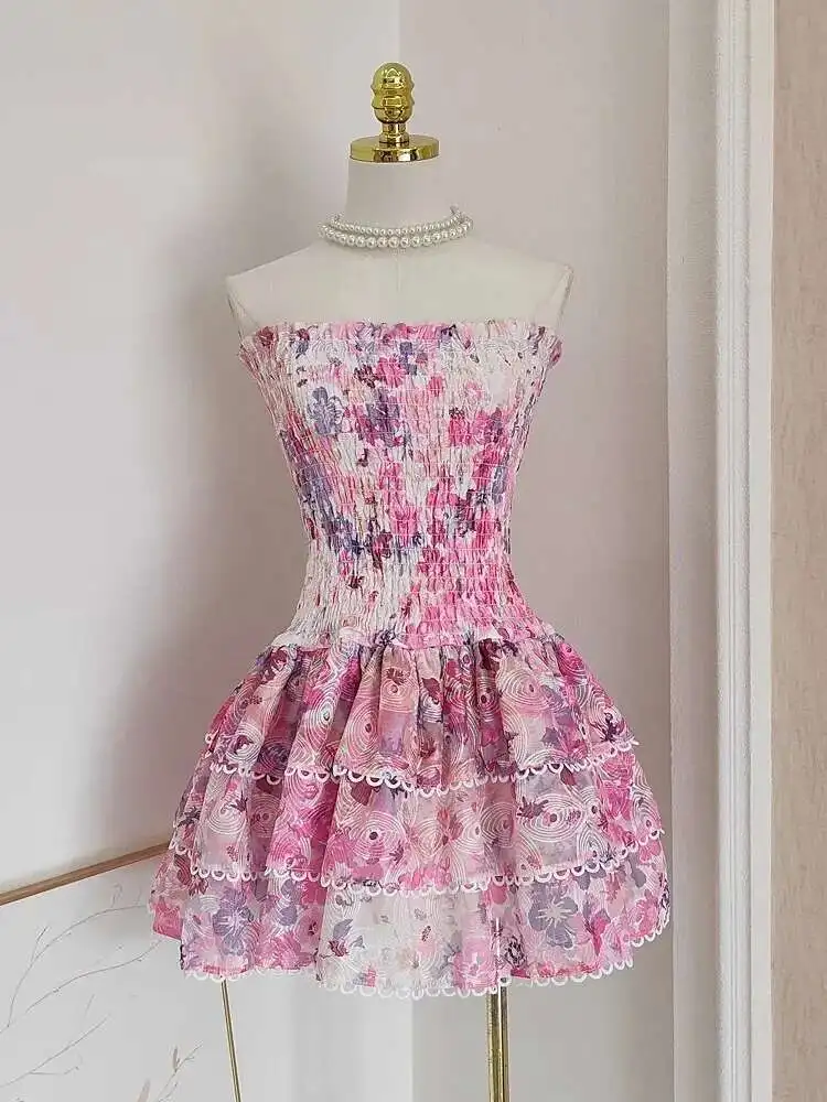 Stretchy Corset Bustier Ruffle Cake Dress Elegant – Image 8
