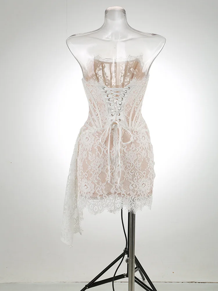 Sexy Lace See-through Patchwork Corset Dress – Image 21