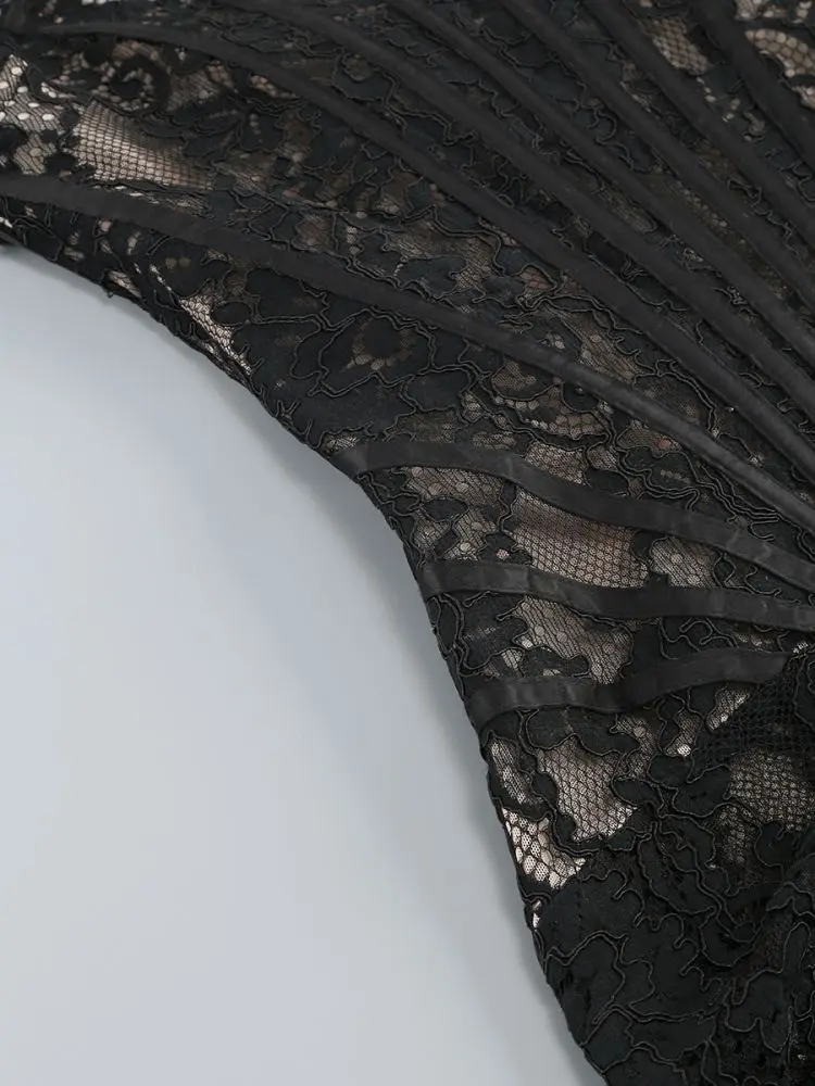Sexy Lace See-through Patchwork Corset Dress – Image 27