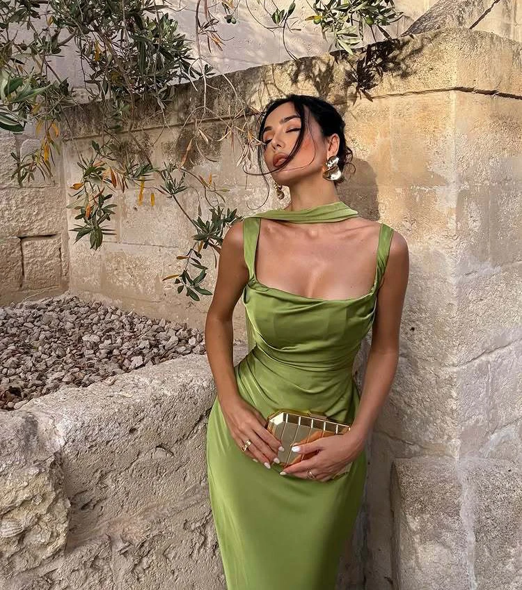 Corset Maxi Dress with Scarf Sexy Prom Gown Party Evening Dress Long Backless Lady Verstidos Chic Wedding Dress – Image 17