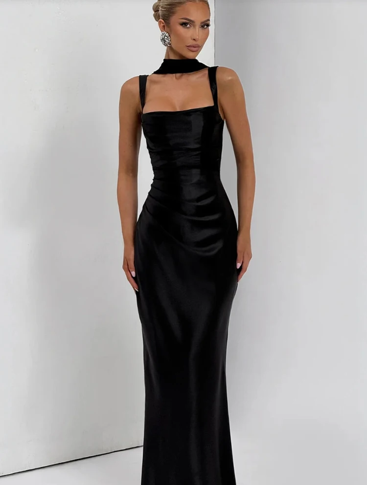 Corset Maxi Dress with Scarf Sexy Prom Gown Party Evening Dress Long Backless Lady Verstidos Chic Wedding Dress – Image 10
