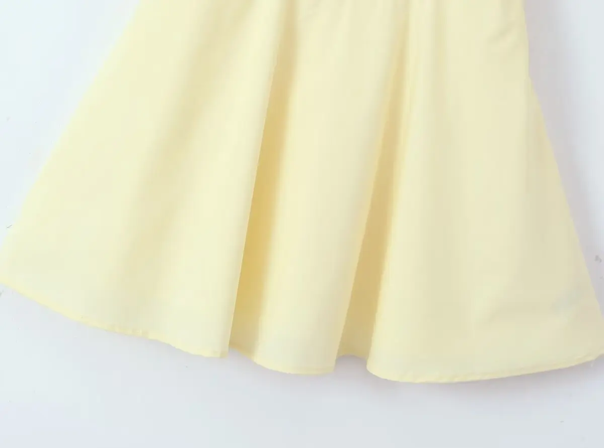 style Mini Dress Women Cross Lacing up Bandage Back Short Puff Sleeve – Image 14