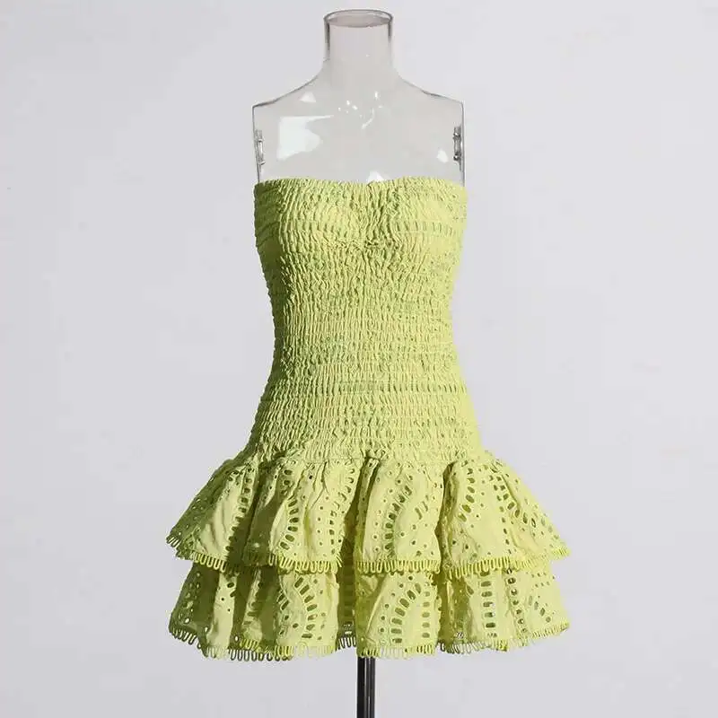 Stretchy Corset Bustier Ruffle Cake Dress Elegant – Image 11