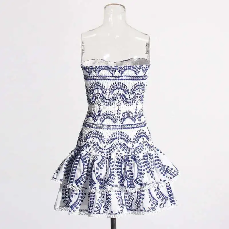 Stretchy Corset Bustier Ruffle Cake Dress Elegant