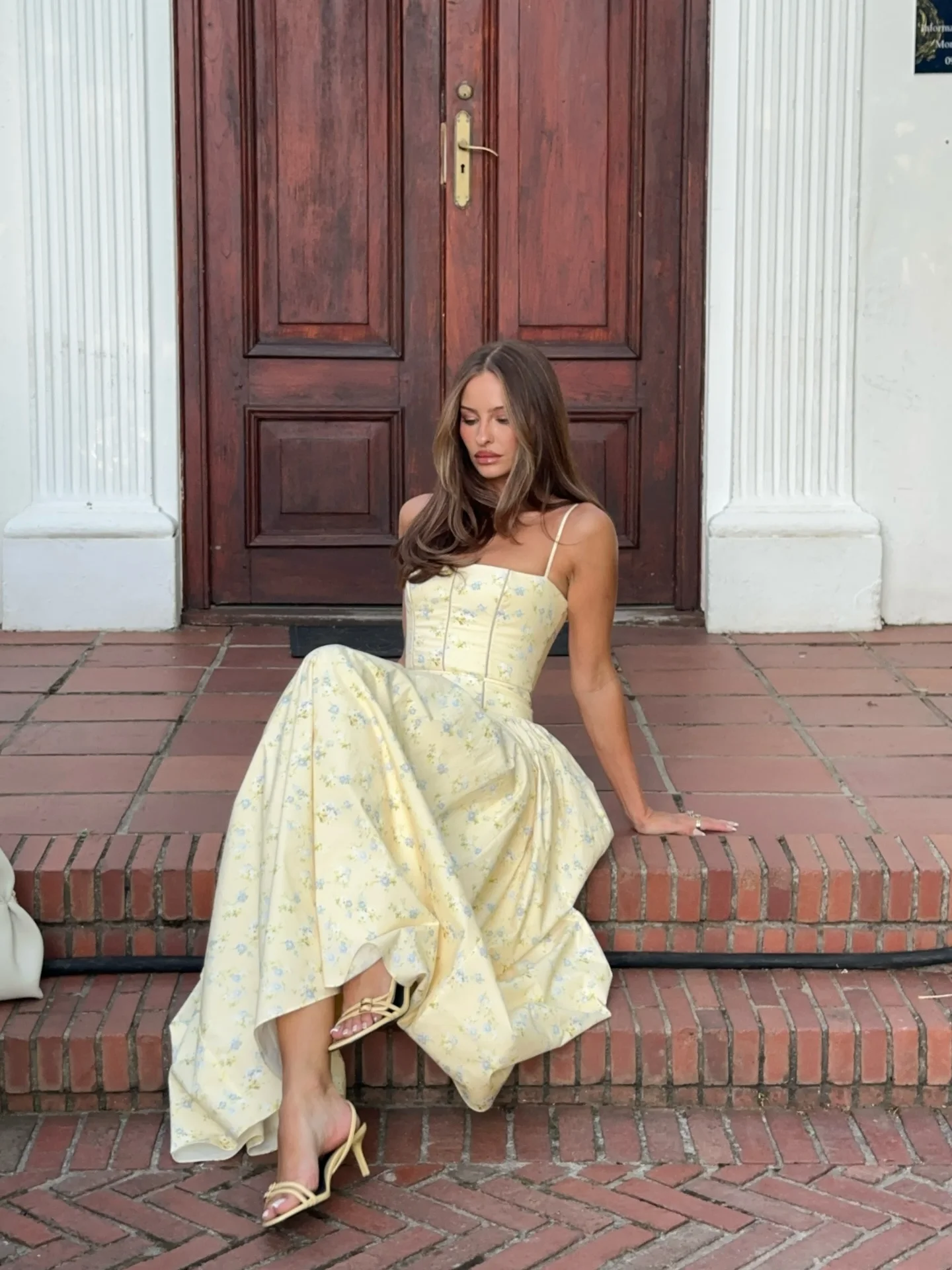 Long Floral Print Spaghetti Strap Maxi Dress Summer Elegant Lace Up Dress Flowy Holiday Party Beach Wear Dress – Image 2