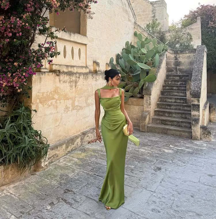 Corset Maxi Dress with Scarf Sexy Prom Gown Party Evening Dress Long Backless Lady Verstidos Chic Wedding Dress – Image 19
