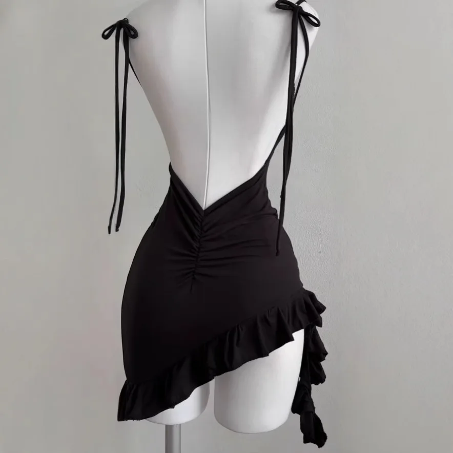 Sleelveless Backless Mini Dress Women Summer Europe America Lace Up Bodycon Dresses High Street – Image 3