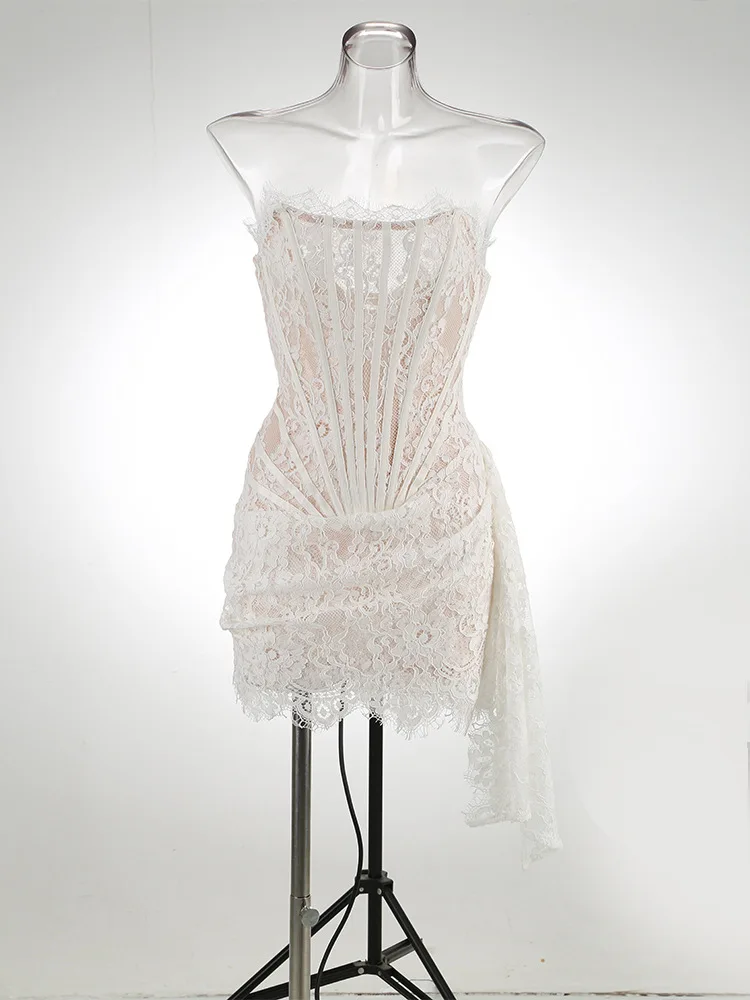 Sexy Lace See-through Patchwork Corset Dress – Image 20
