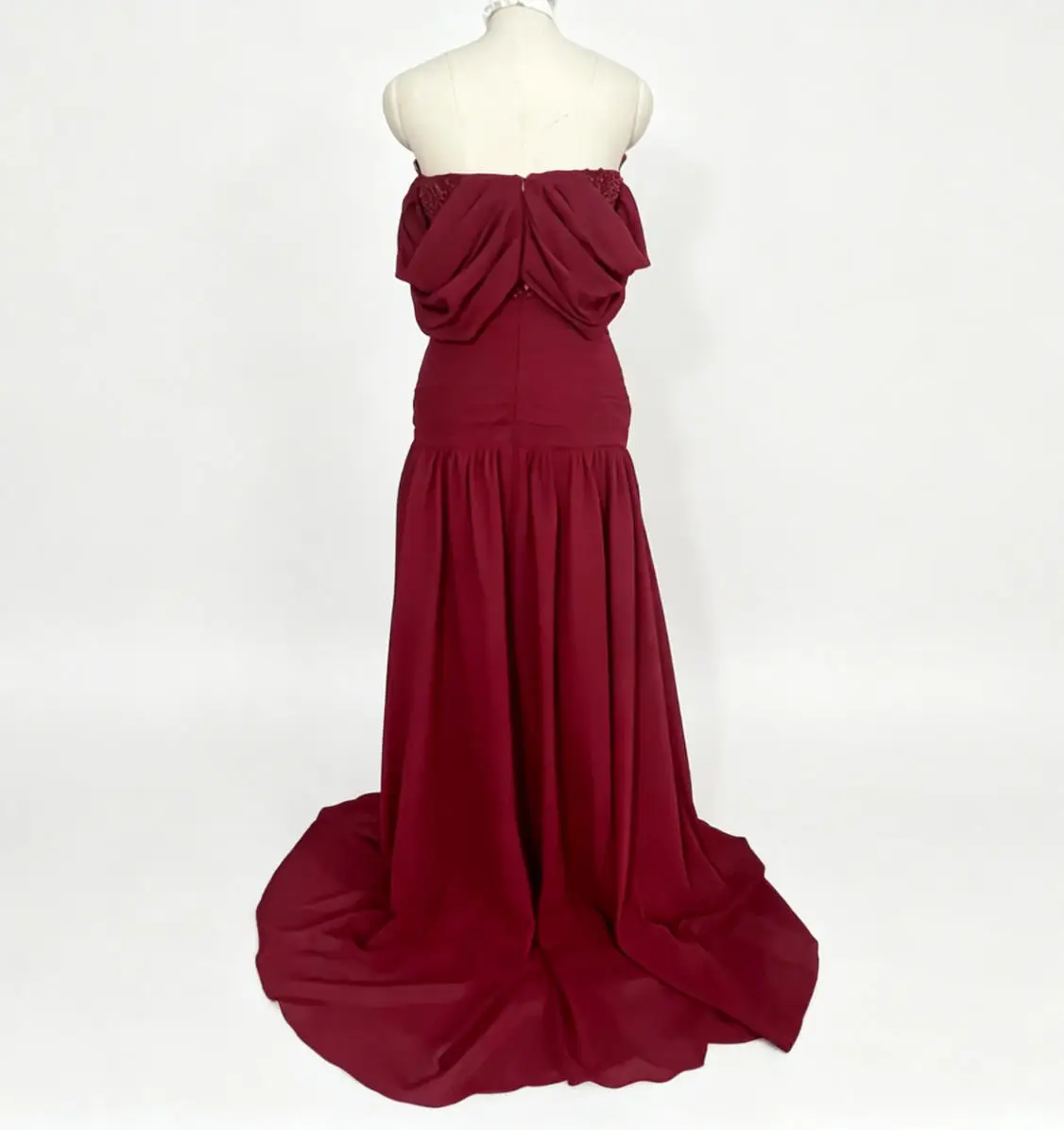 Burgundy corset dress – Image 5