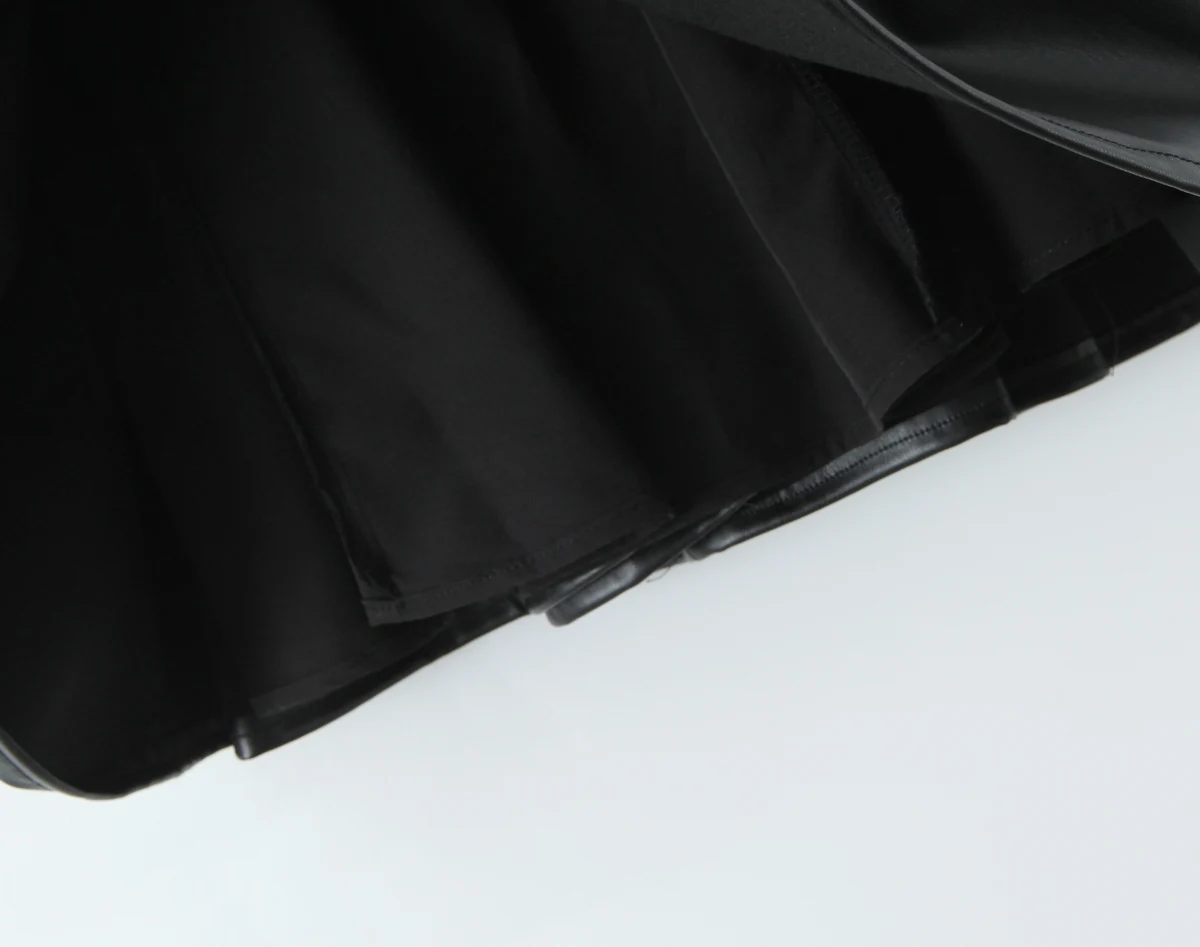 Sexy Corset style Low Waist Faux Leather Sling Dress Black – Image 12