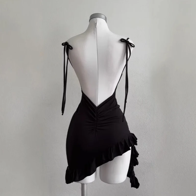 Sleelveless Backless Mini Dress Women Summer Europe America Lace Up Bodycon Dresses High Street – Image 4