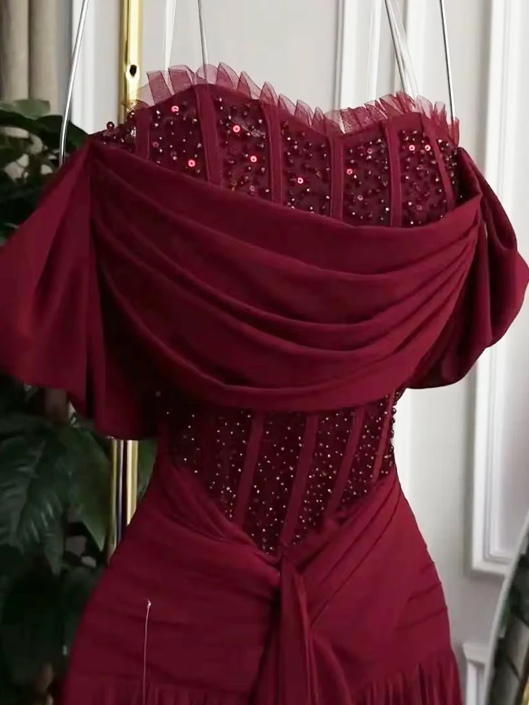 Burgundy corset dress – Image 2
