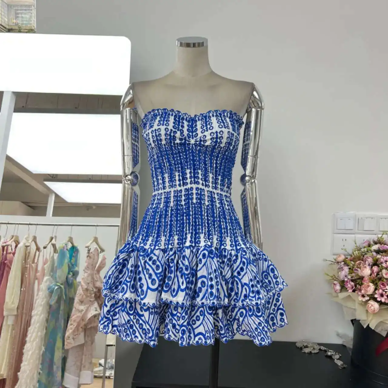 Stretchy Corset Bustier Ruffle Cake Dress Elegant – Image 14