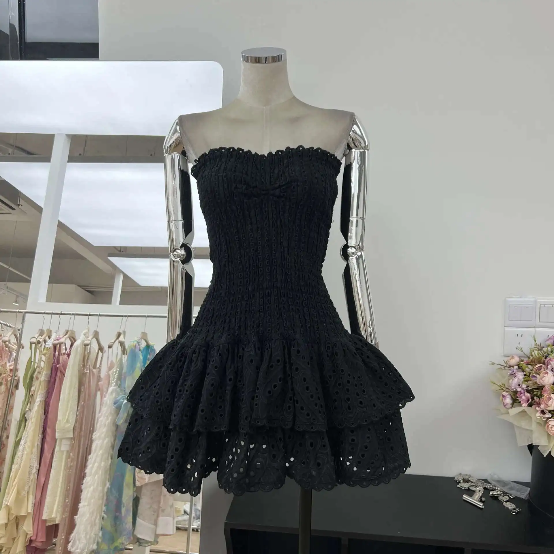 Stretchy Corset Bustier Ruffle Cake Dress Elegant – Image 17