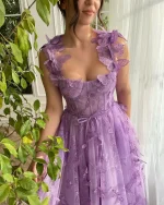 Corset Long Tulle Prom Dress