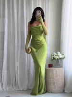 Corset Maxi Dress with Scarf Sexy Prom Gown Party Evening Dress Long Backless Lady Verstidos Chic Wedding Dress